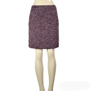 LOFT Multi-color Tweed Skirt Fully Lined Size 2 Exposed Zippered Pockets